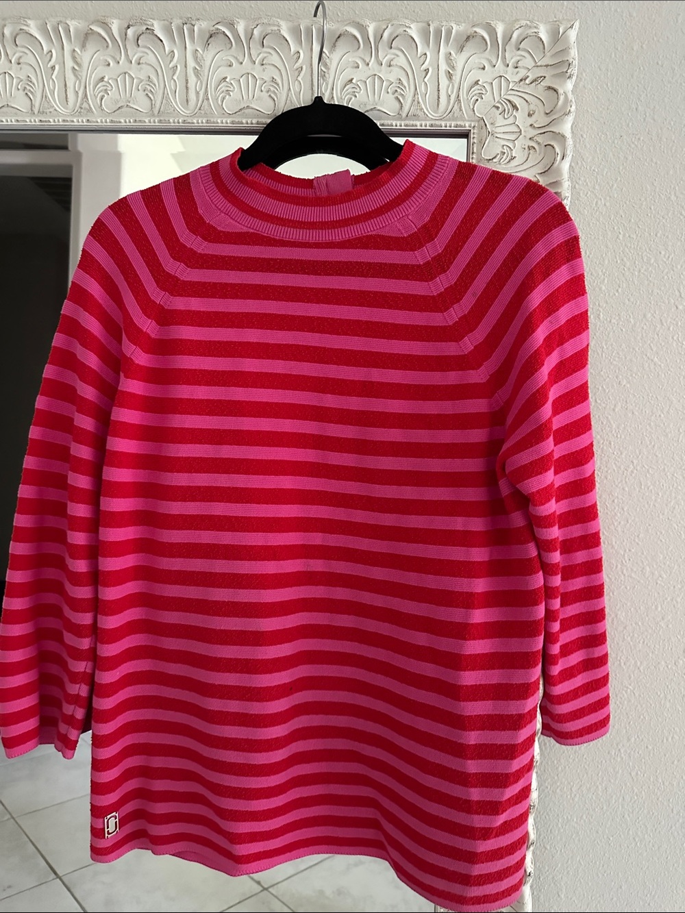 Marc Jacobs Pink and Red Striped Sweater